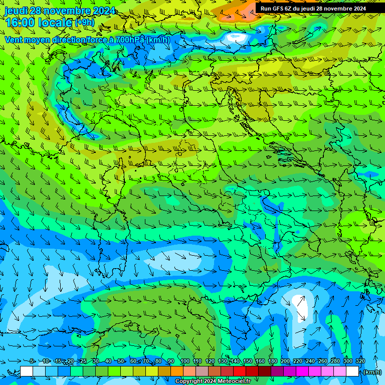 Modele GFS - Carte prvisions 