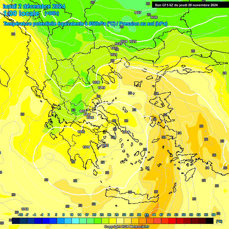 Modele GFS - Carte prvisions 