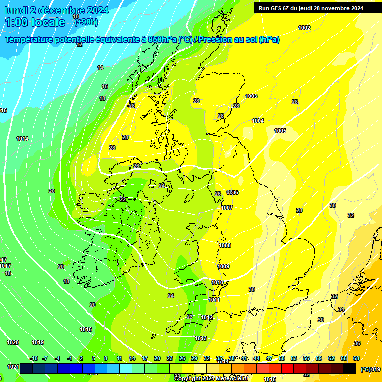 Modele GFS - Carte prvisions 