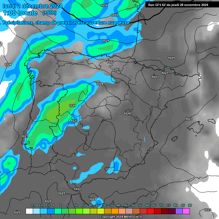 Modele GFS - Carte prvisions 