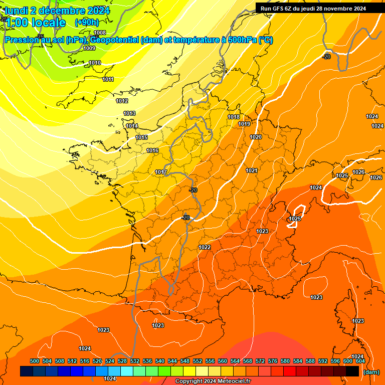 Modele GFS - Carte prvisions 