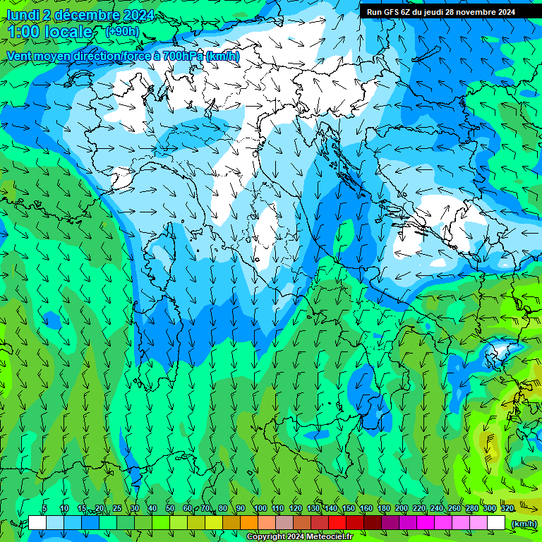 Modele GFS - Carte prvisions 