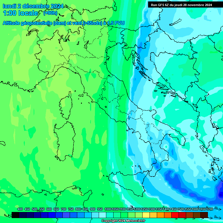 Modele GFS - Carte prvisions 