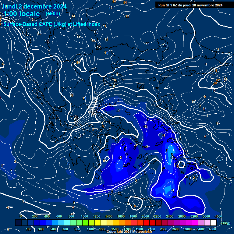 Modele GFS - Carte prvisions 