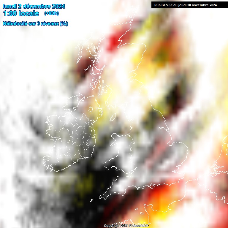 Modele GFS - Carte prvisions 