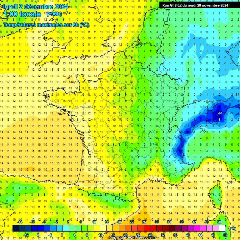 Modele GFS - Carte prvisions 