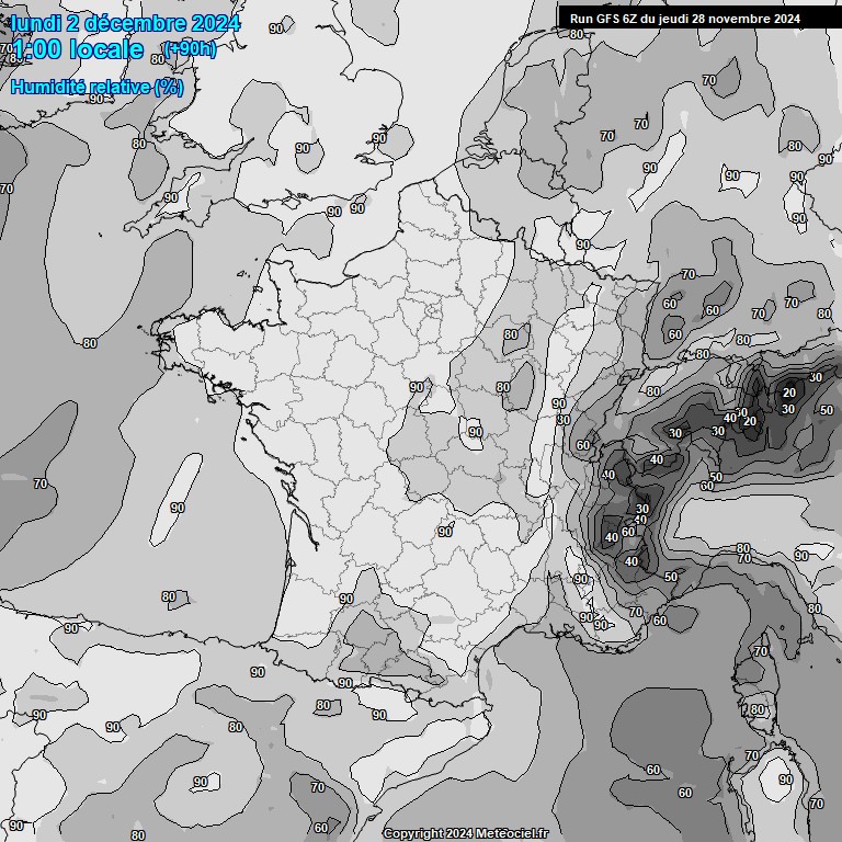 Modele GFS - Carte prvisions 