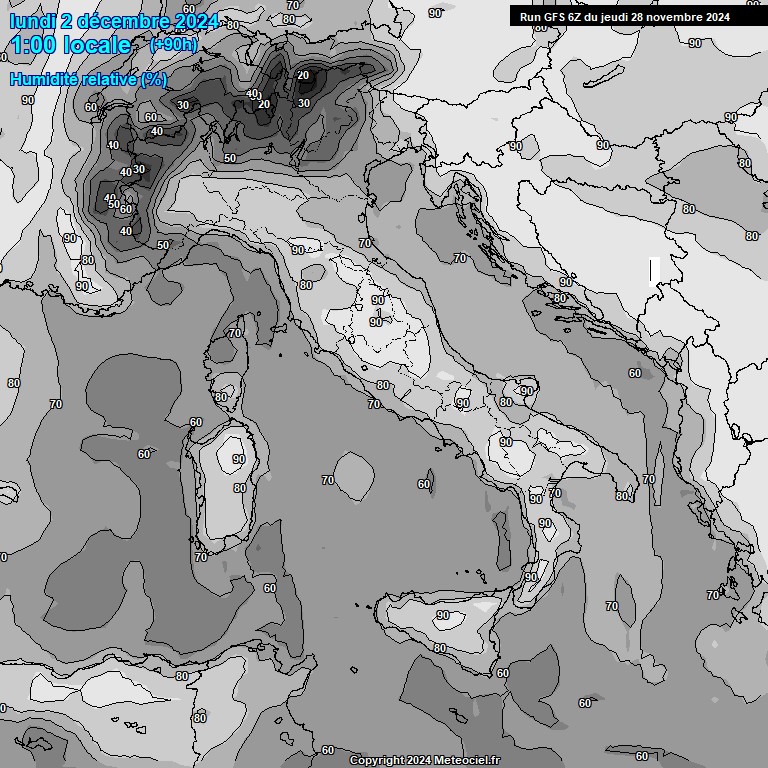 Modele GFS - Carte prvisions 