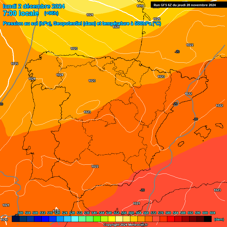 Modele GFS - Carte prvisions 