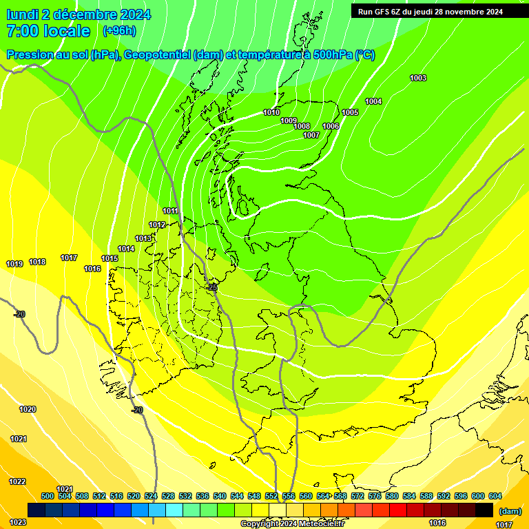 Modele GFS - Carte prvisions 