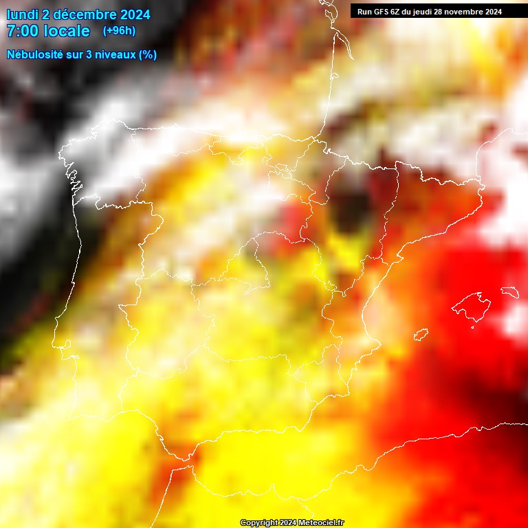 Modele GFS - Carte prvisions 