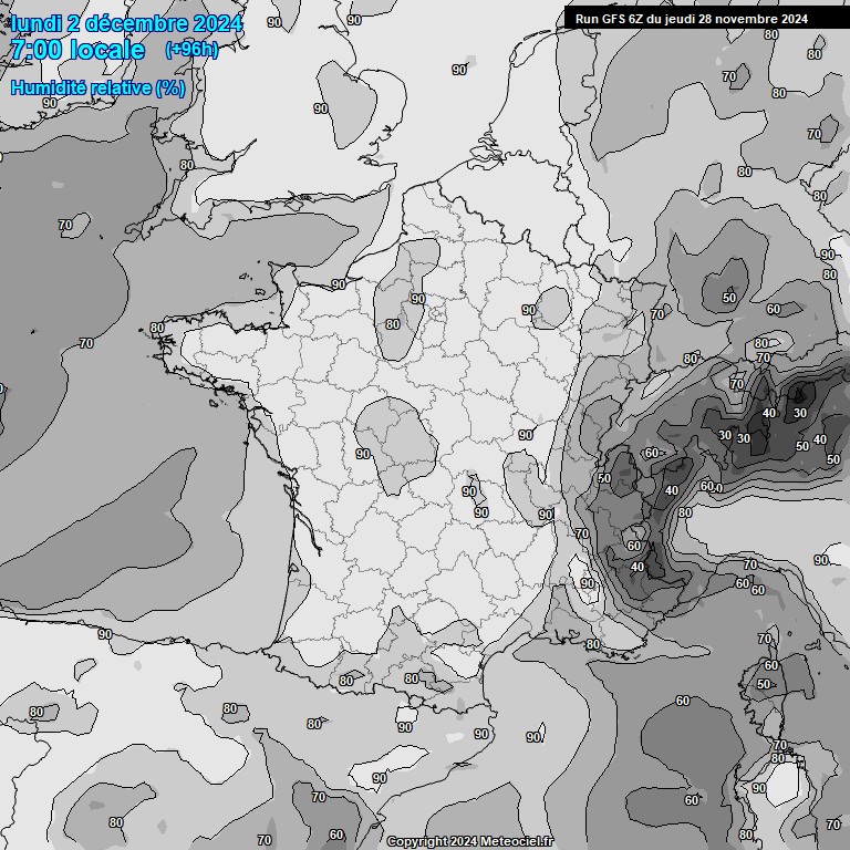 Modele GFS - Carte prvisions 