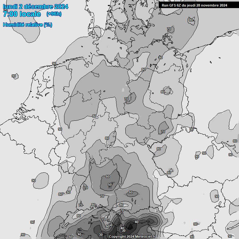 Modele GFS - Carte prvisions 