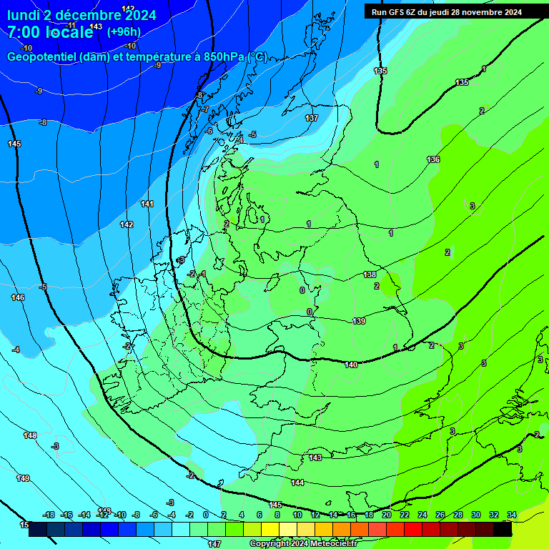 Modele GFS - Carte prvisions 