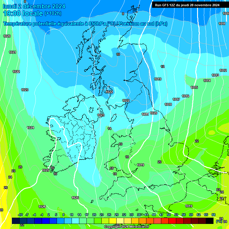 Modele GFS - Carte prvisions 