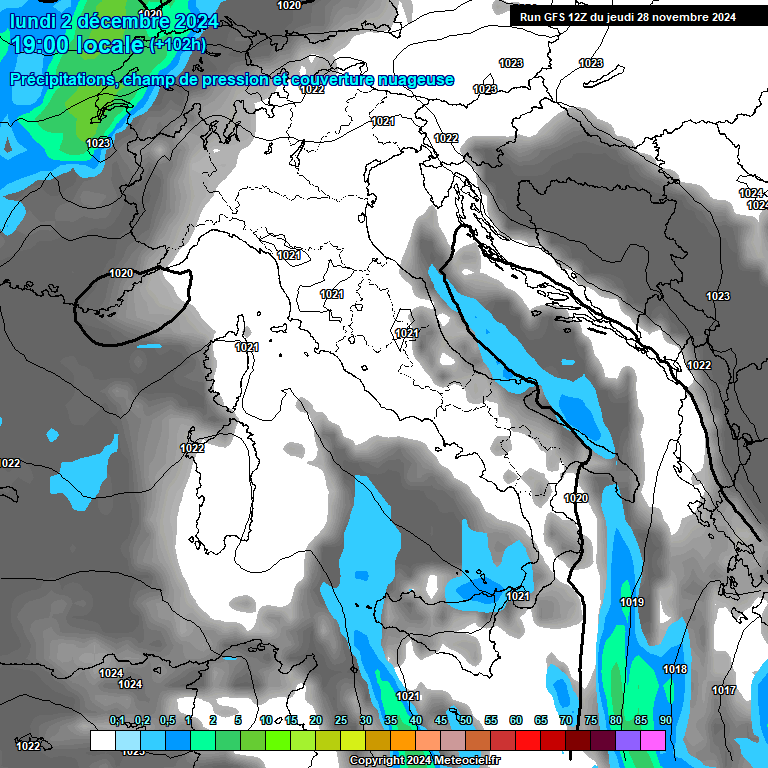 Modele GFS - Carte prvisions 