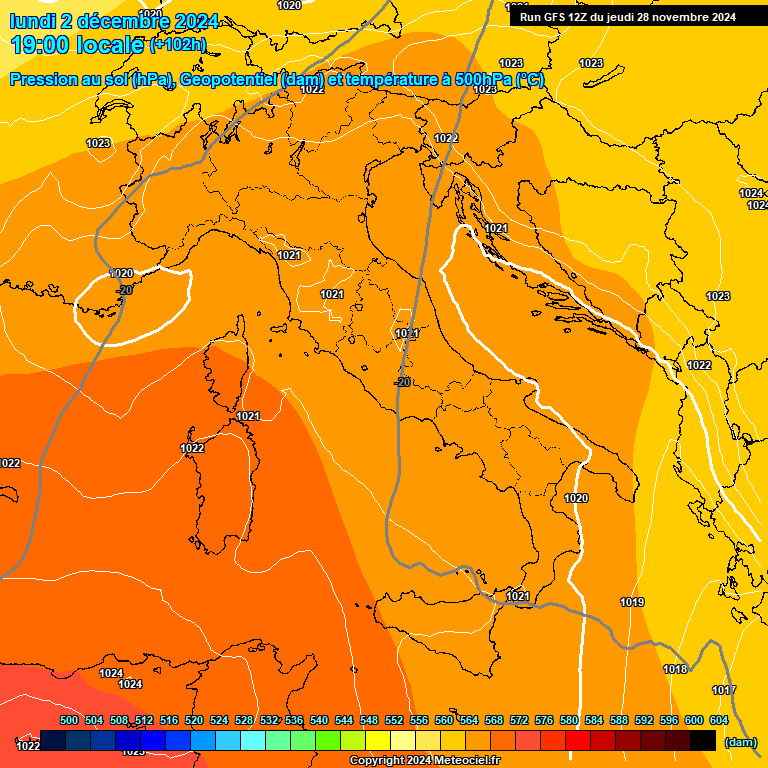 Modele GFS - Carte prvisions 