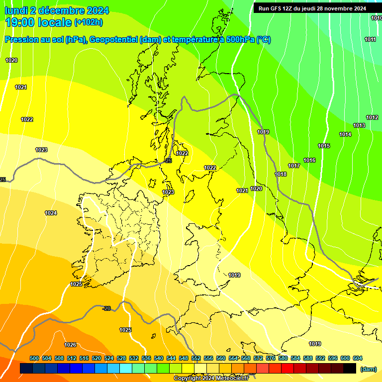 Modele GFS - Carte prvisions 