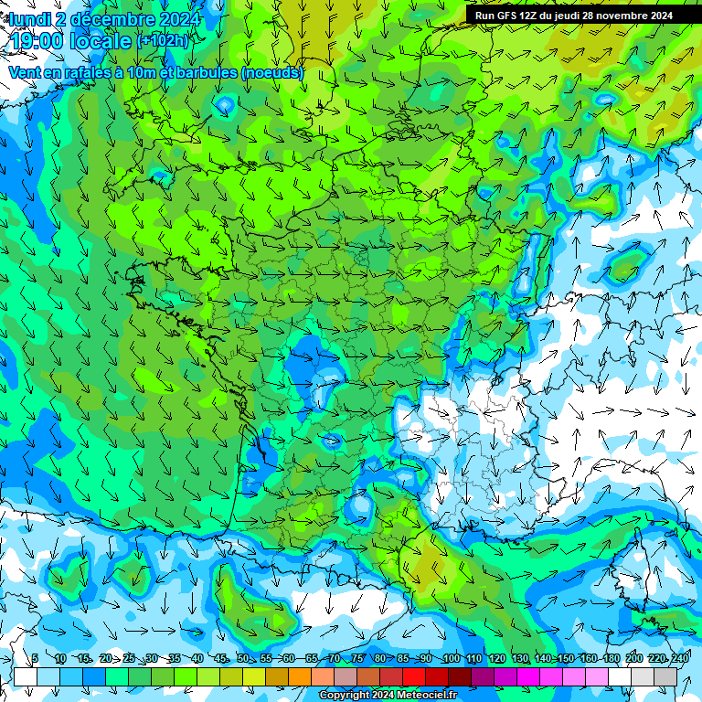 Modele GFS - Carte prvisions 