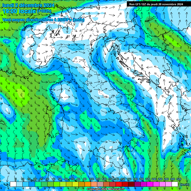 Modele GFS - Carte prvisions 