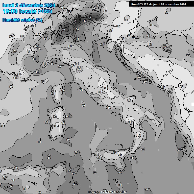 Modele GFS - Carte prvisions 