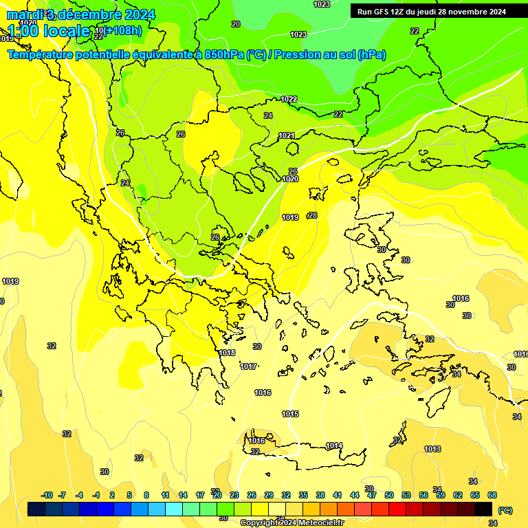 Modele GFS - Carte prvisions 