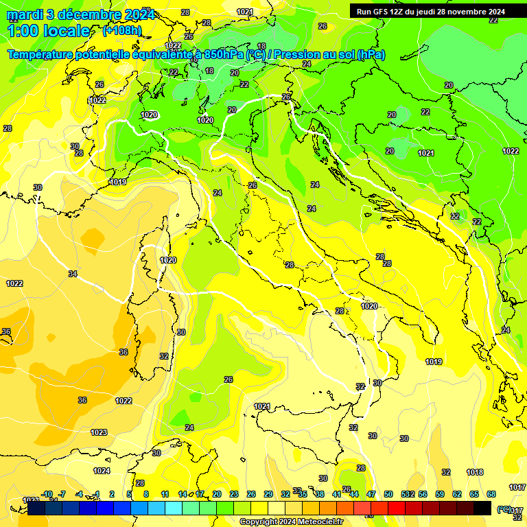 Modele GFS - Carte prvisions 