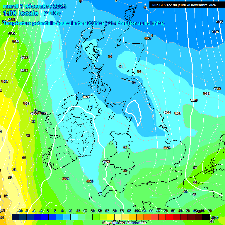 Modele GFS - Carte prvisions 