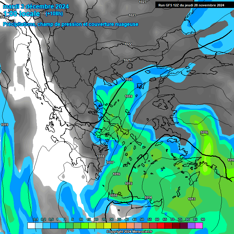 Modele GFS - Carte prvisions 