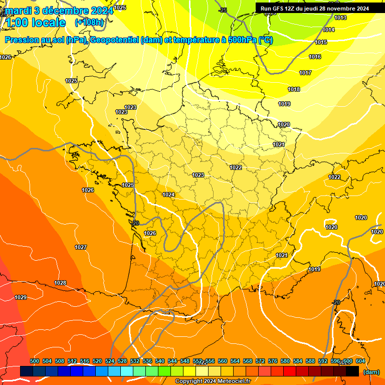 Modele GFS - Carte prvisions 