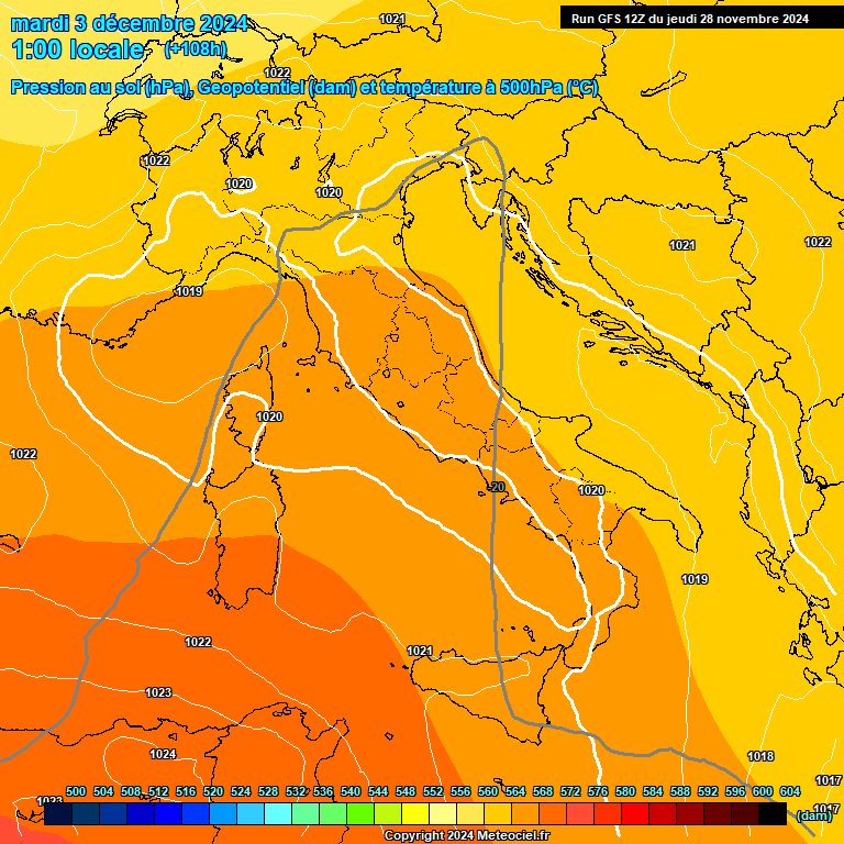 Modele GFS - Carte prvisions 