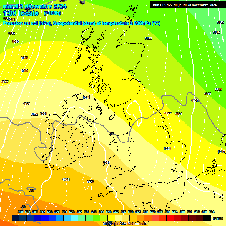 Modele GFS - Carte prvisions 