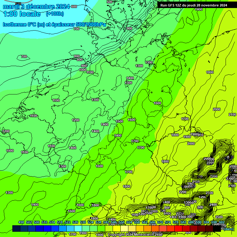 Modele GFS - Carte prvisions 