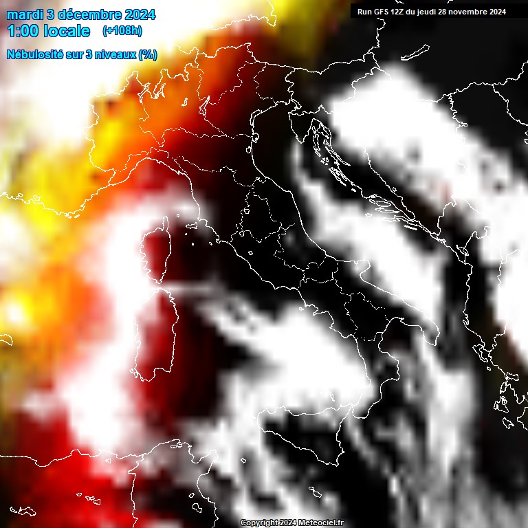 Modele GFS - Carte prvisions 