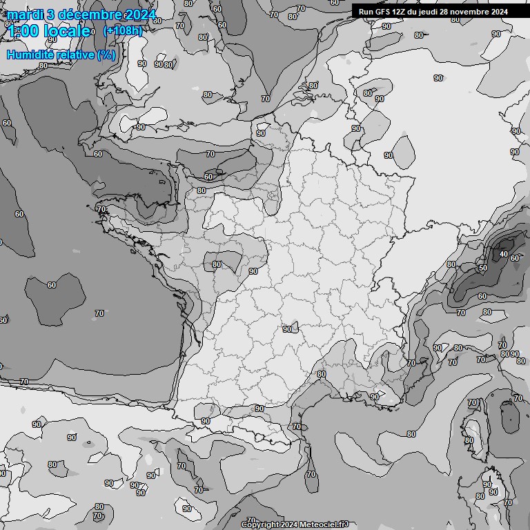 Modele GFS - Carte prvisions 