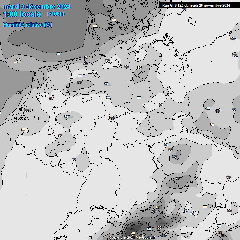 Modele GFS - Carte prvisions 