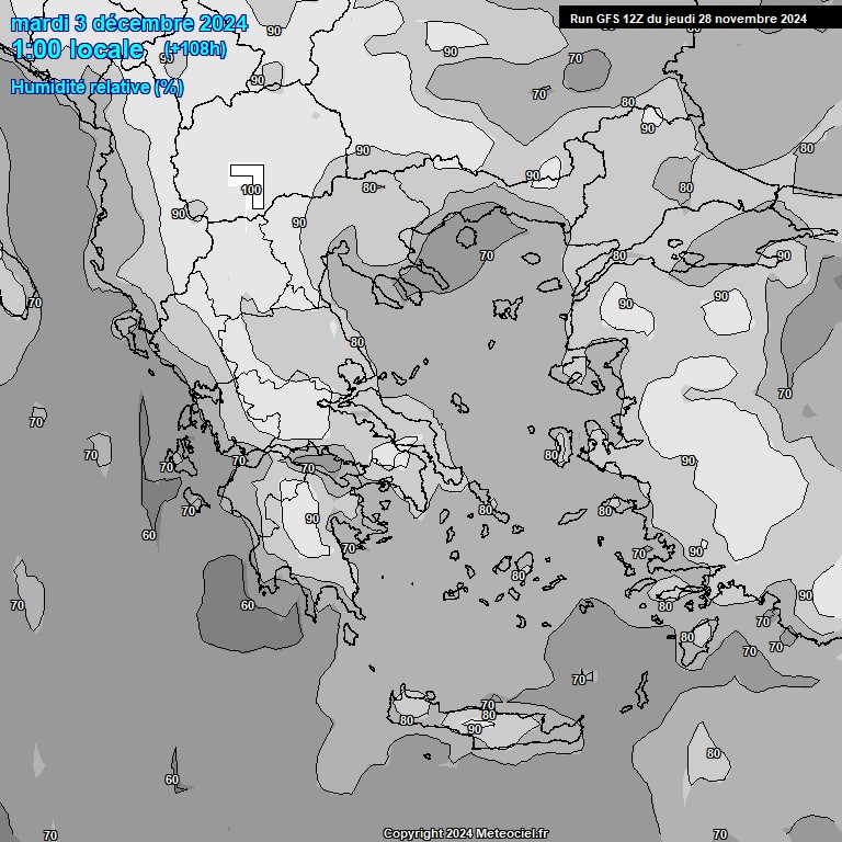 Modele GFS - Carte prvisions 