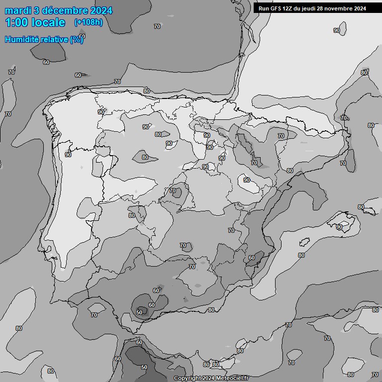 Modele GFS - Carte prvisions 