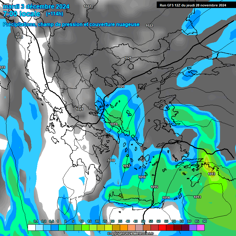 Modele GFS - Carte prvisions 