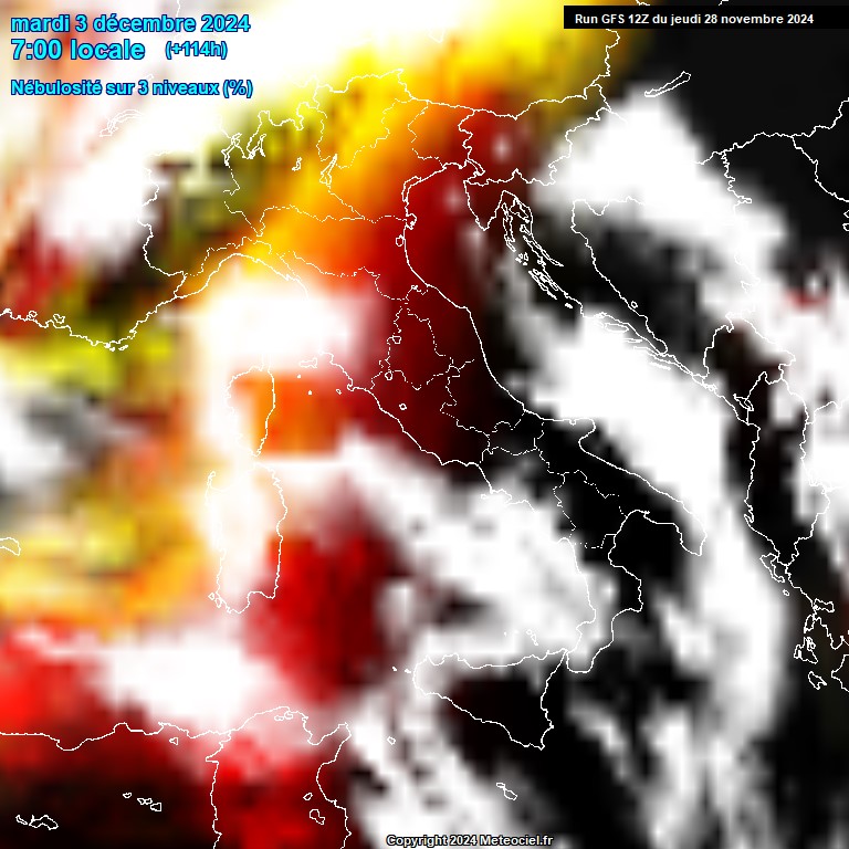 Modele GFS - Carte prvisions 