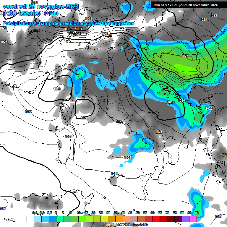 Modele GFS - Carte prvisions 