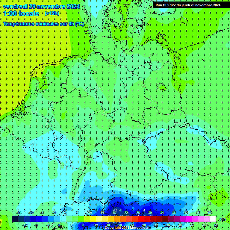 Modele GFS - Carte prvisions 