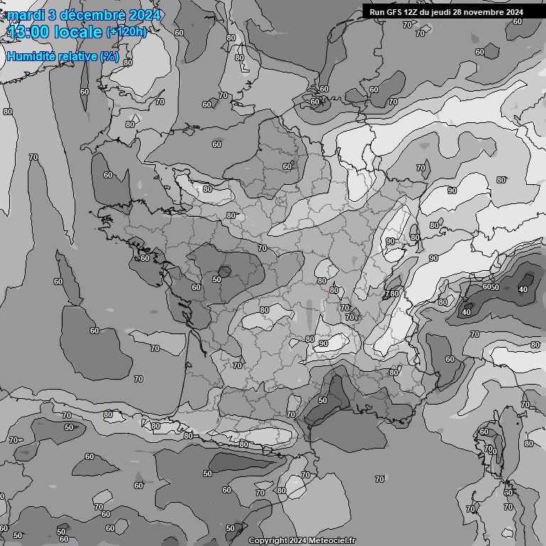 Modele GFS - Carte prvisions 