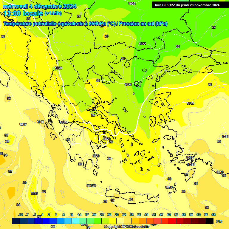 Modele GFS - Carte prvisions 