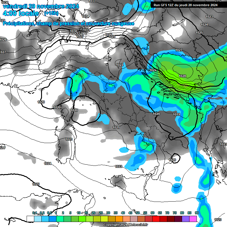 Modele GFS - Carte prvisions 