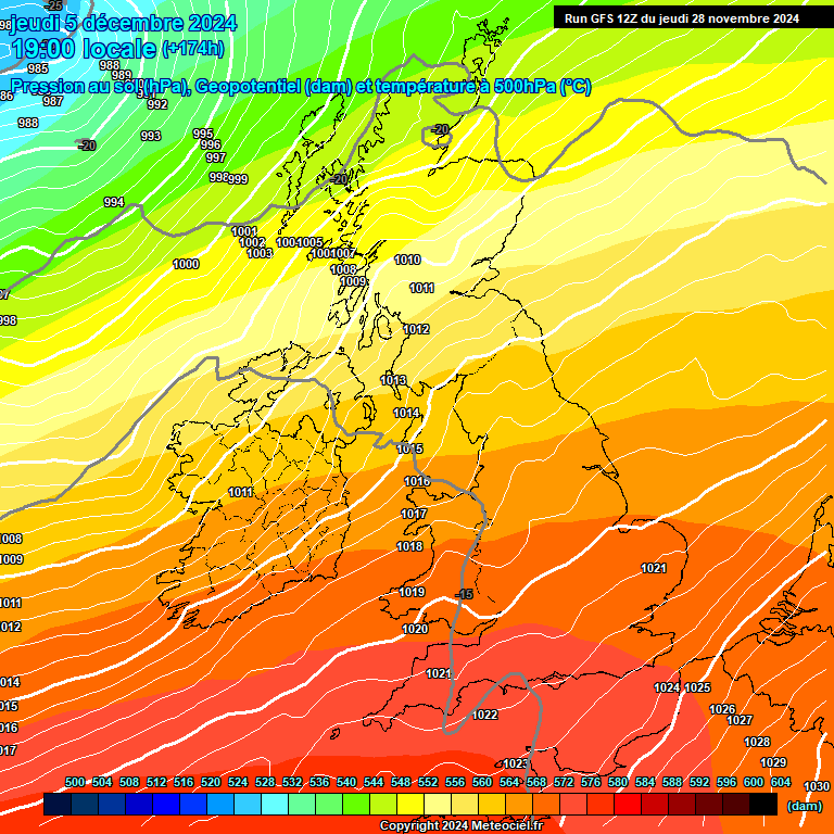 Modele GFS - Carte prvisions 