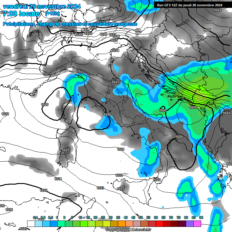 Modele GFS - Carte prvisions 