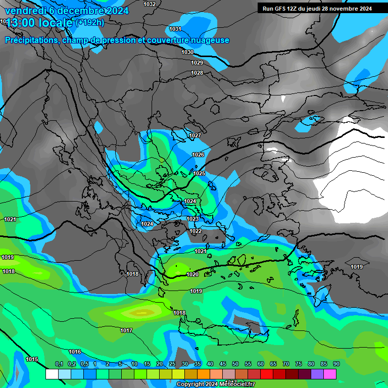 Modele GFS - Carte prvisions 