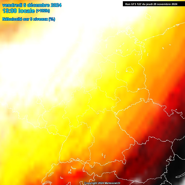 Modele GFS - Carte prvisions 