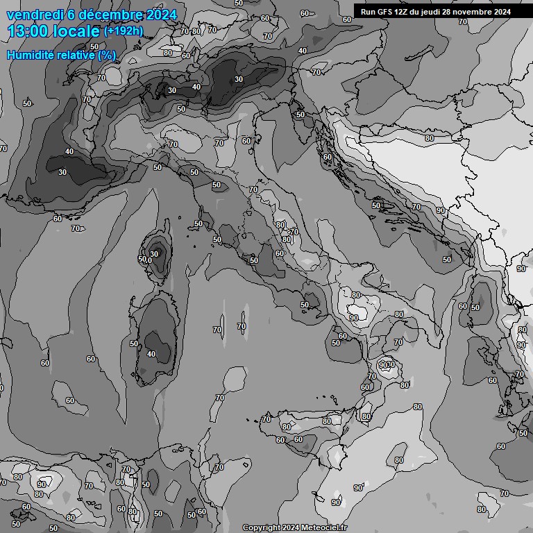 Modele GFS - Carte prvisions 